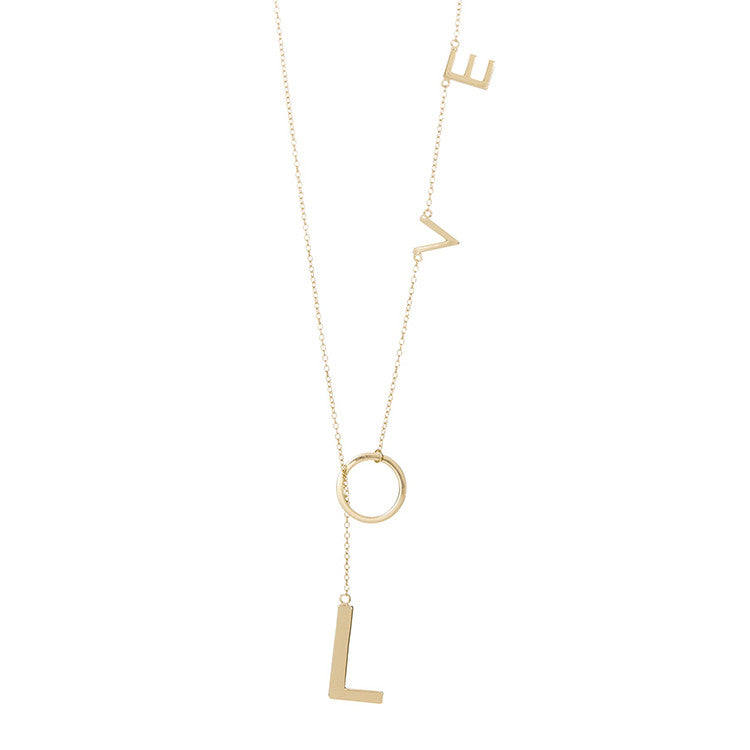 Love Lariat - 14k Yellow Gold Vermeil