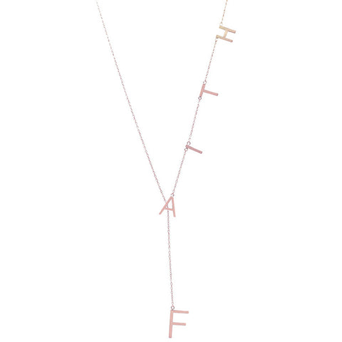 Faith Lariat - 14K Rose Gold Vermeil
