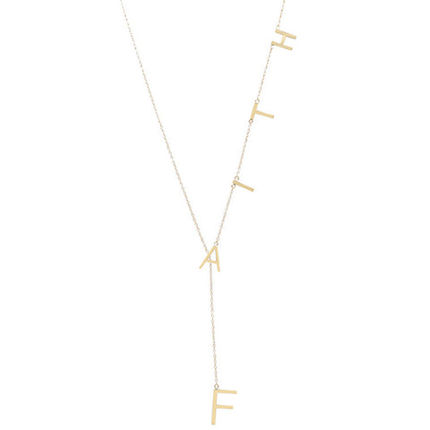 Faith Lariat - 14K Yellow Gold Vermeil
