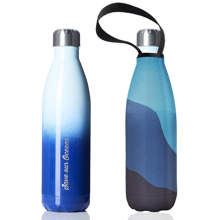 Future Bottle + Carry Cover (Big Blue Print) - 750ml/25oz Blue Gradient