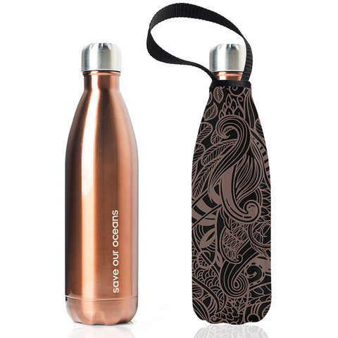 Future Bottle + Carry Cover (Koru Print) - 750ml/25oz Copper