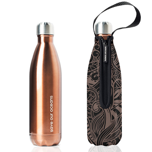 Future Bottle + Carry Cover (Koru Print) - 750ml/25oz Copper