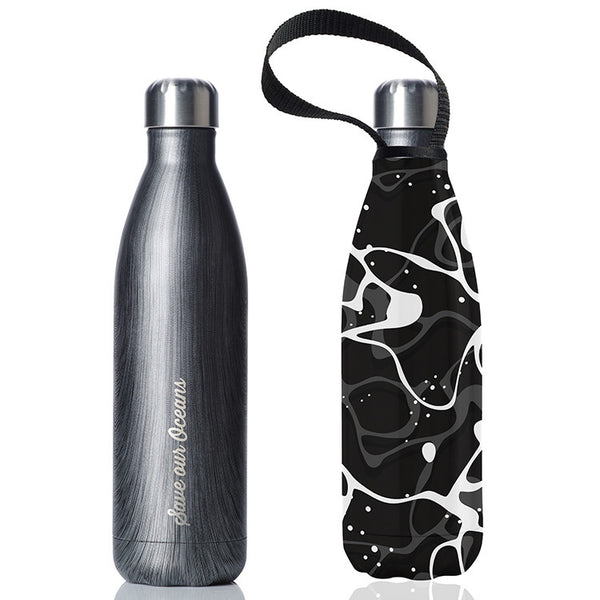Future Bottle + Carry Cover (Pool Print) - 750ml/25oz Black Wood