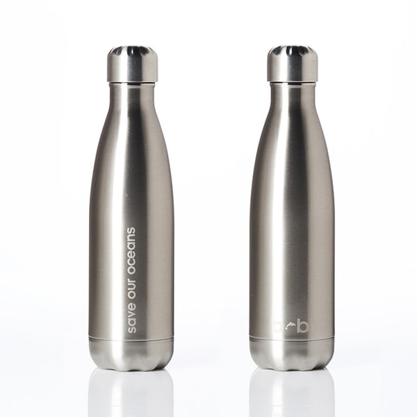 Future Bottle + Carry Cover (Zip Print) - 500ml/17oz Silver